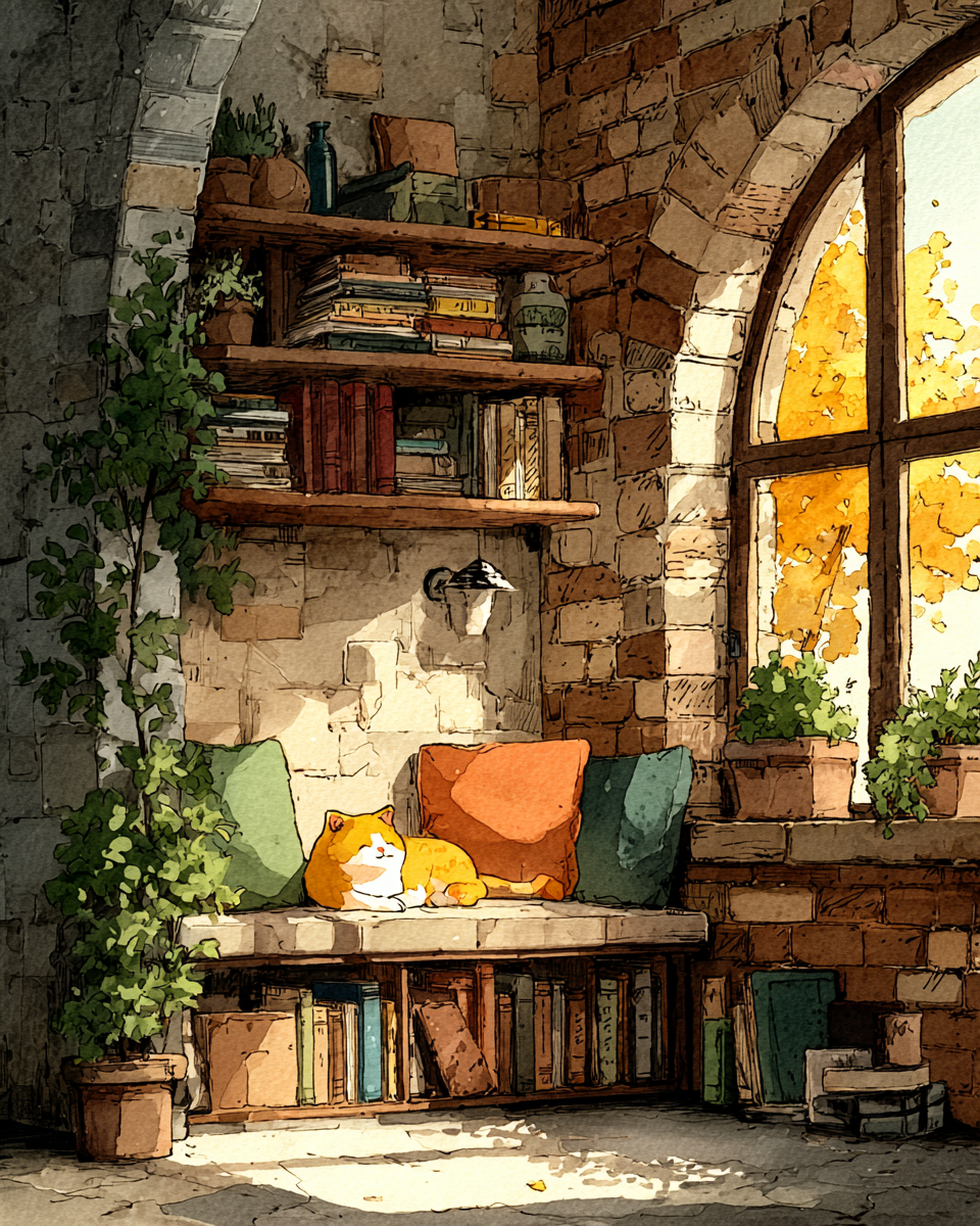 Уютная иллюстрация, созданная в Midjourney