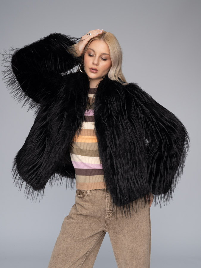 куртка короткая из искусственного меха