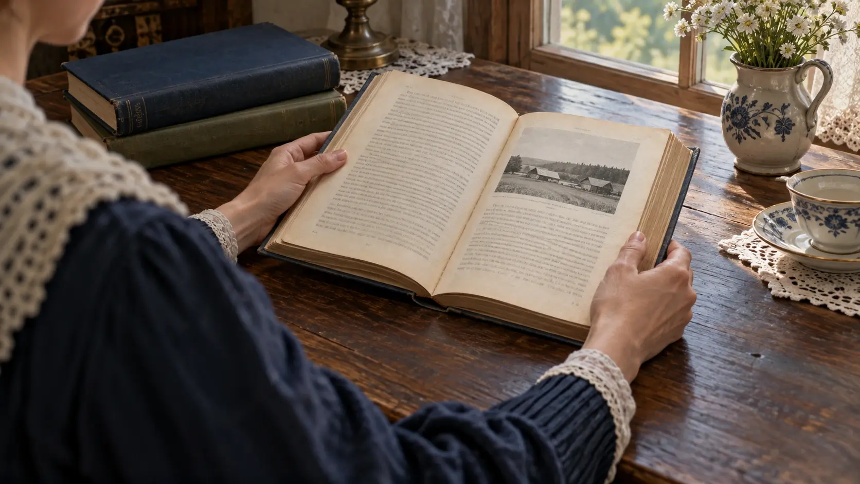 Художественная реконструкция: книга о заграничной экскурсии маслоделов на читальном столе.