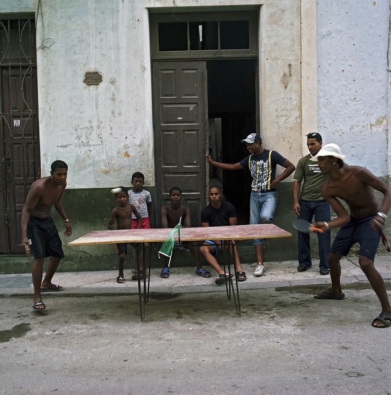 Tennis on the street. Havana. 2007. Color Negative 6×6.