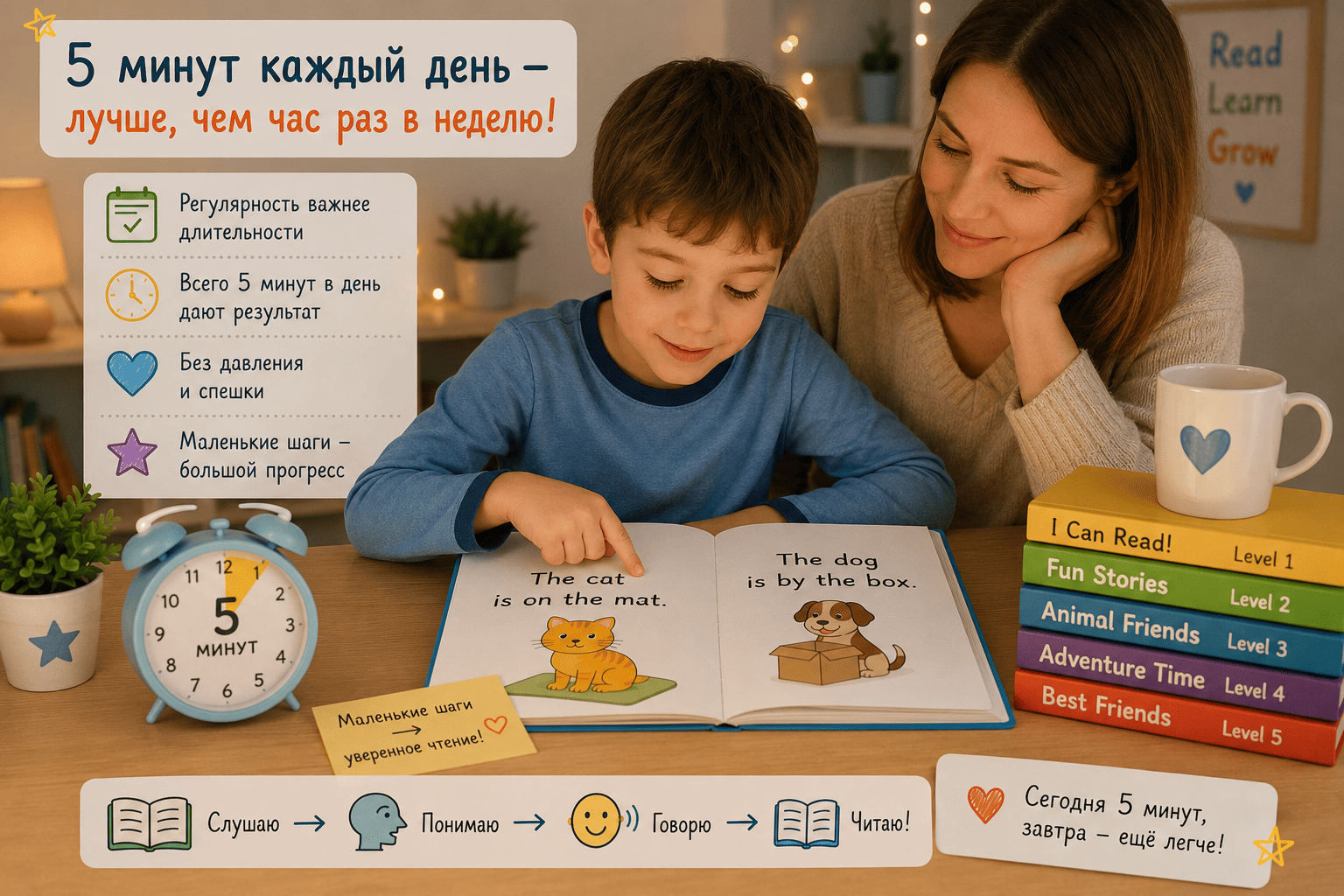 Пять минут чтения каждый день: короткая регулярная практика без давления