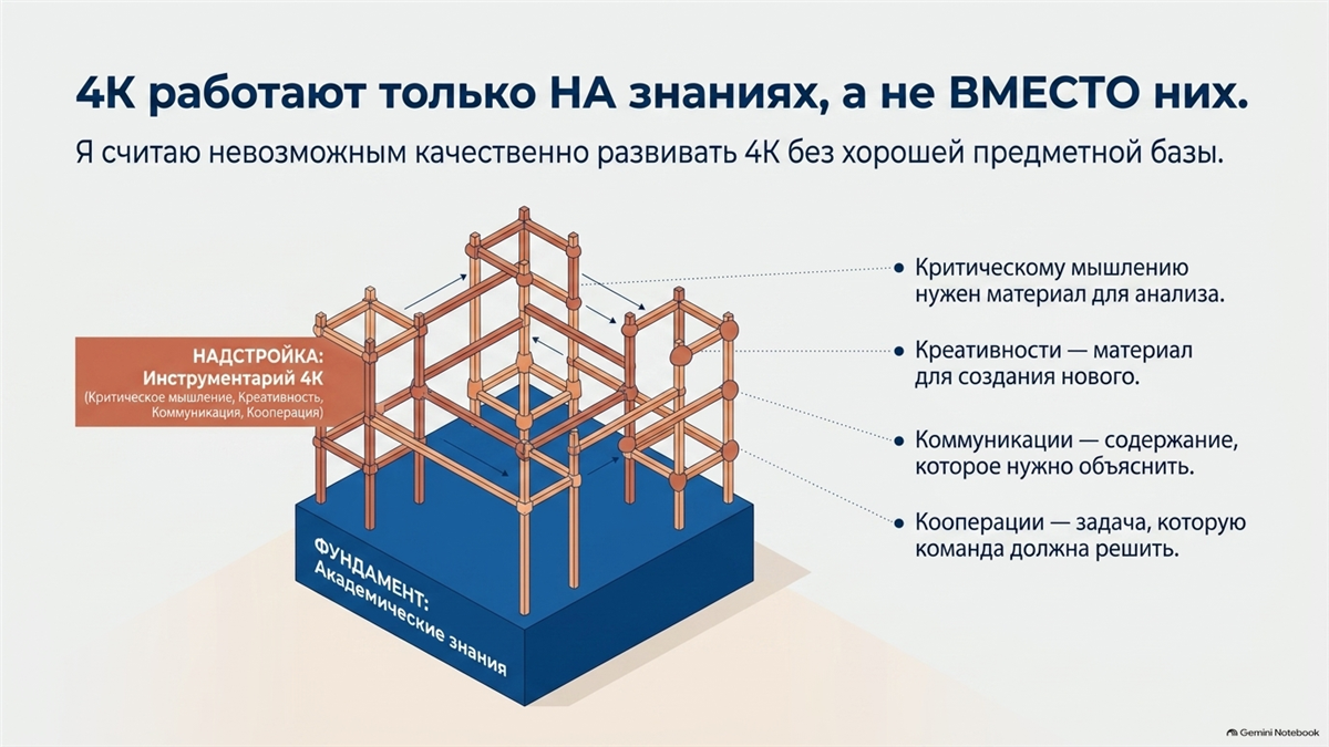 4К работают только на знаниях — фундамент методики