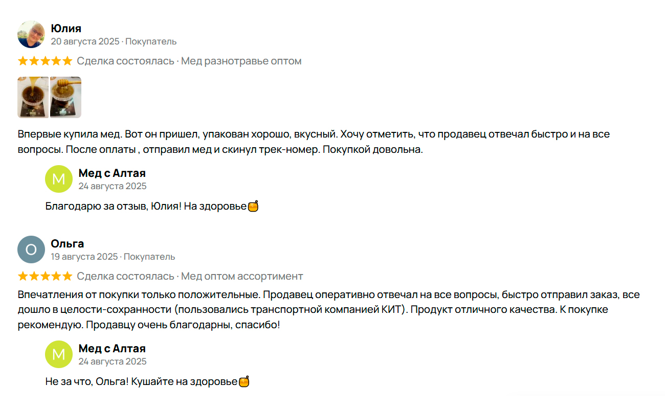 Отзыв о гречишном меде