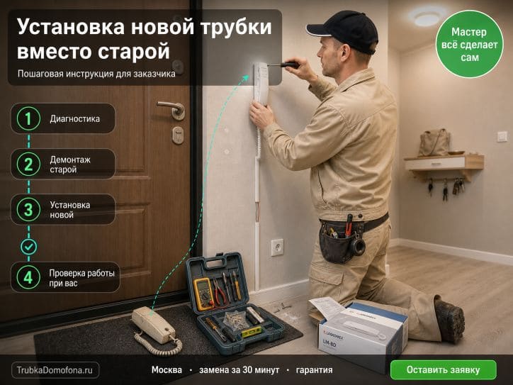 Установка новой трубки домофона вместо старой: пошаговая инструкция для заказчика