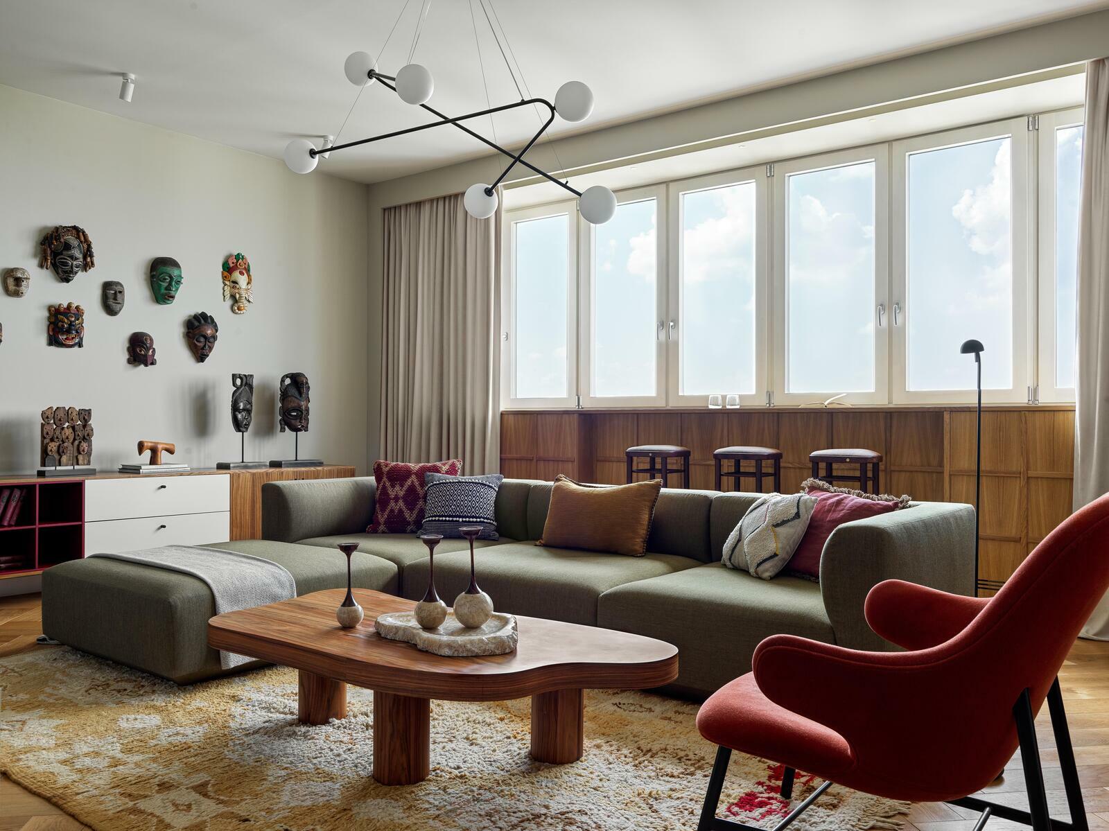 Гостиная в квартире в ЖК Дирижабль по проекту дизайнера интерьера Екатерины Фёдоровой