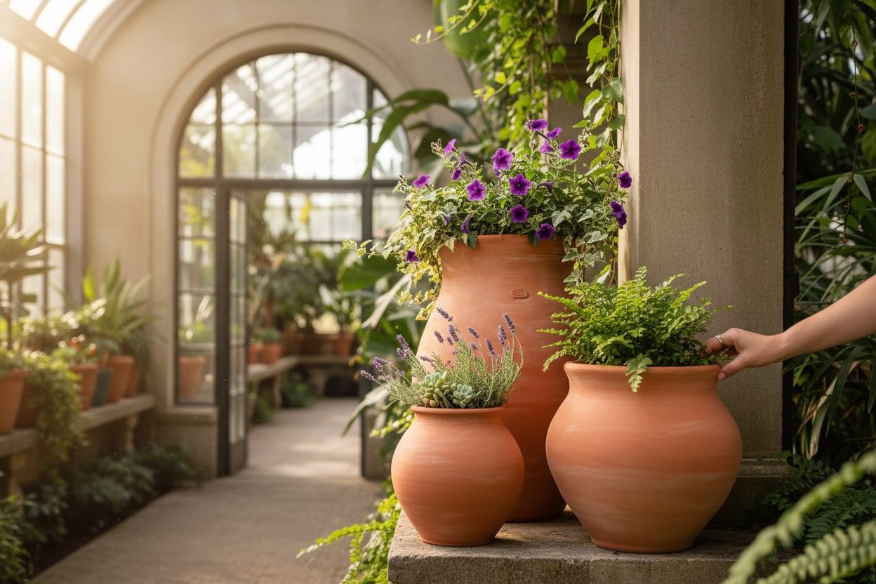 Горшки для растений из глины