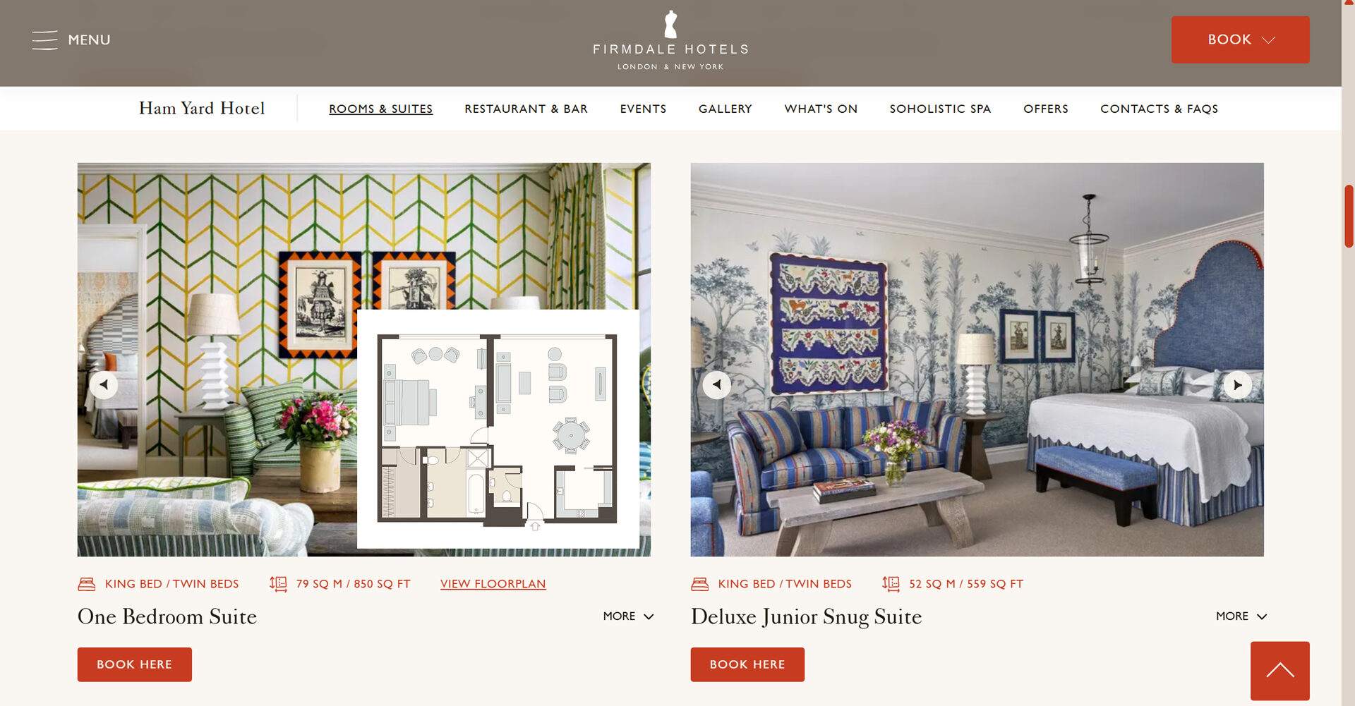 Планировка на сайте Firmdale Ham Yard Hotel, London