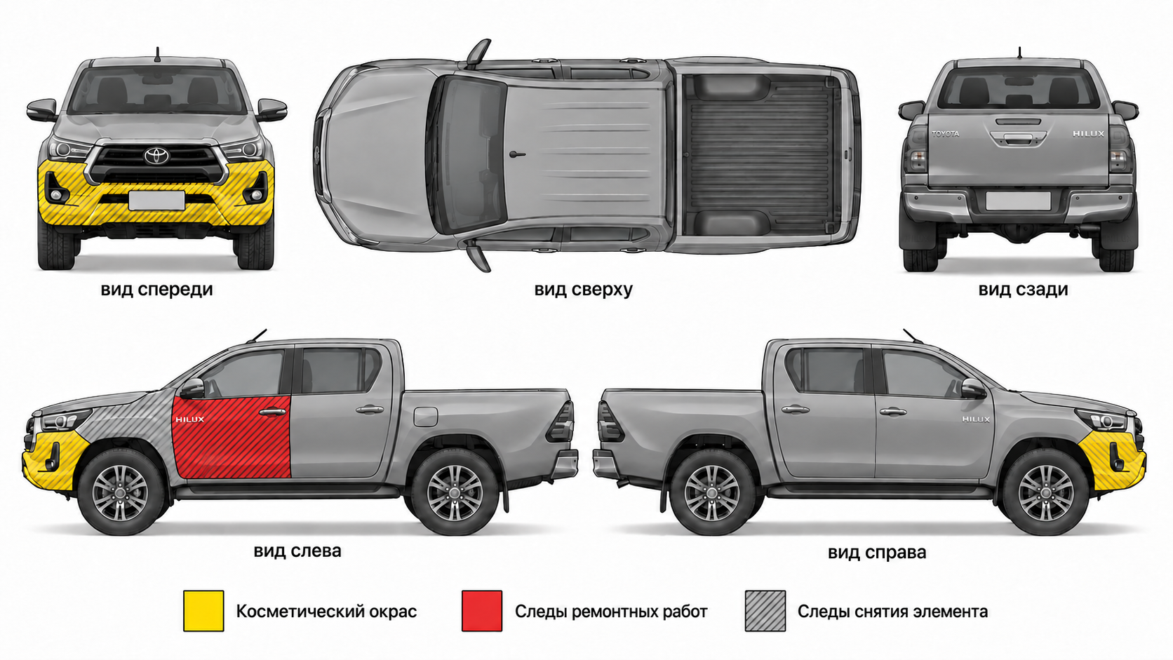 Карта ЛКП Toyota Hilux