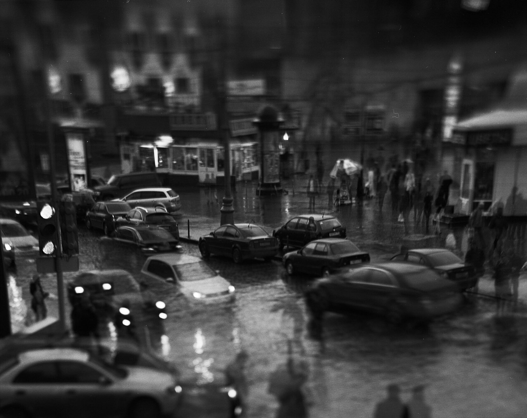 Twilight. Barrikadnaya Square. Moscow. BW negative 4x5 inch 2012