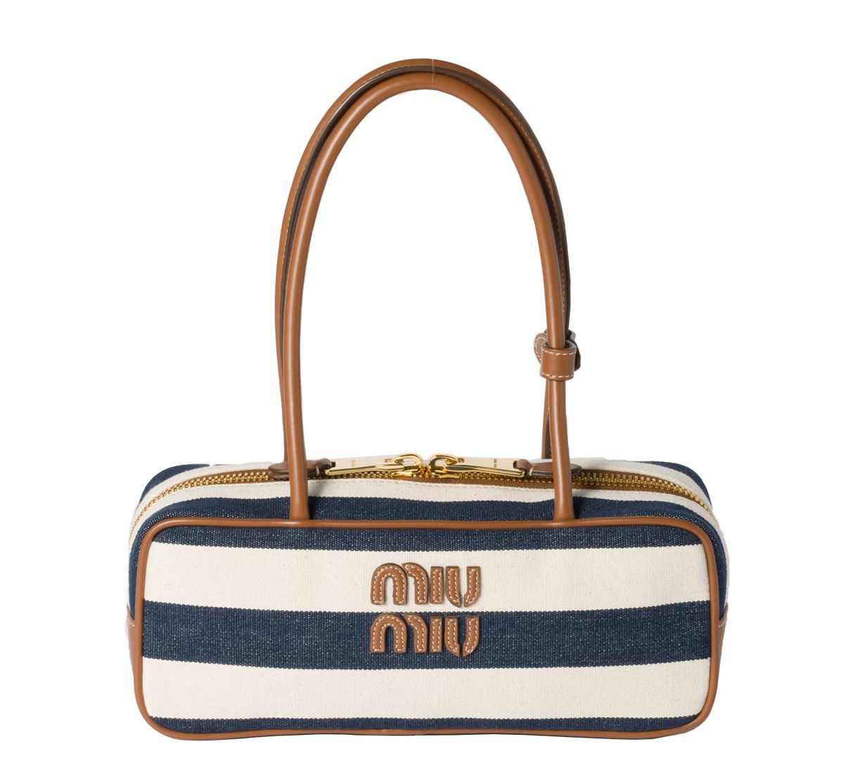 miu miu Beau canvas and leather bag
