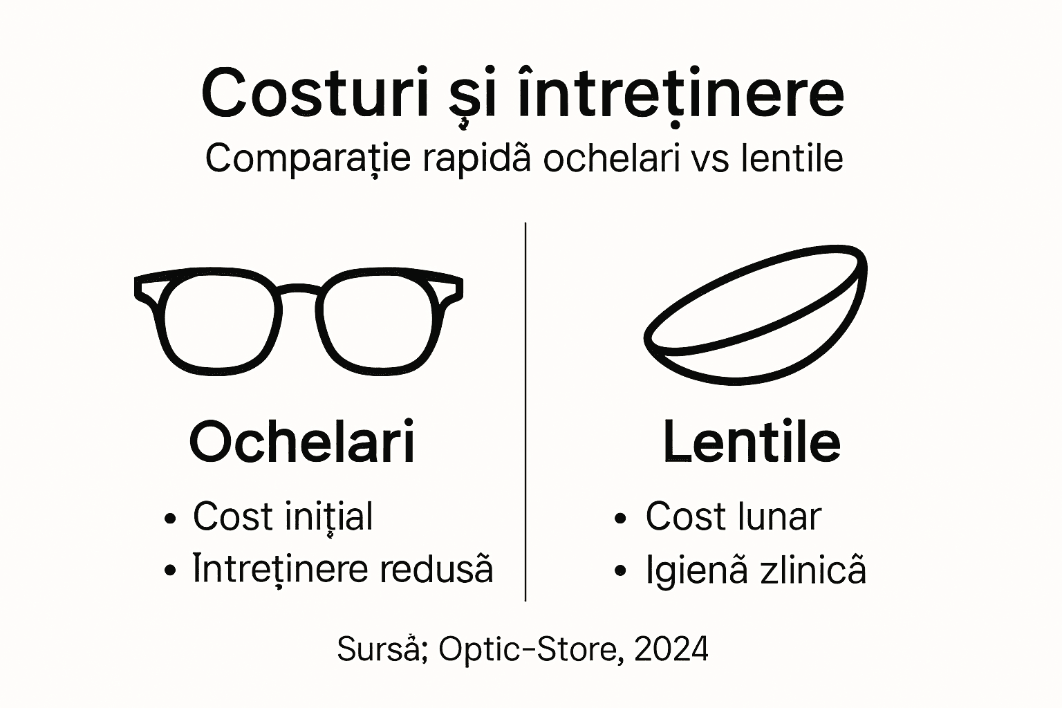 Infografic: avantajele ochelarilor și ale lentilelor de contact