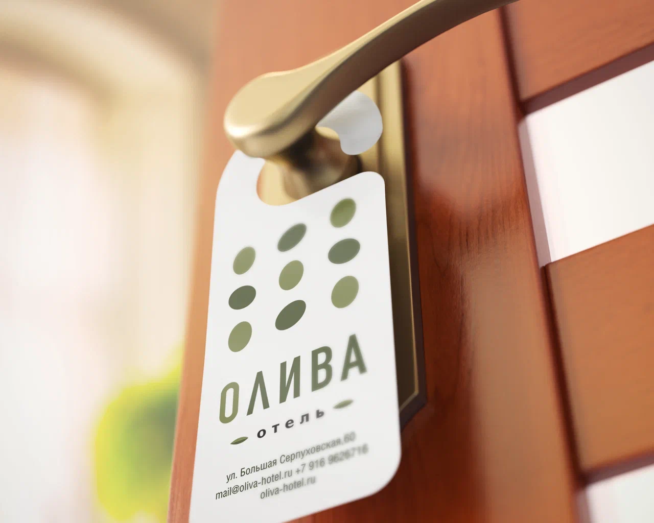 Фирменный стиль отеля Олива на носителях