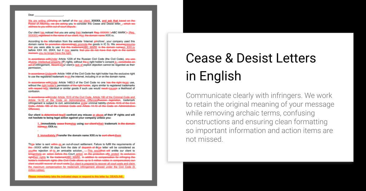 Cease Desist Letters In English Bme Consulting