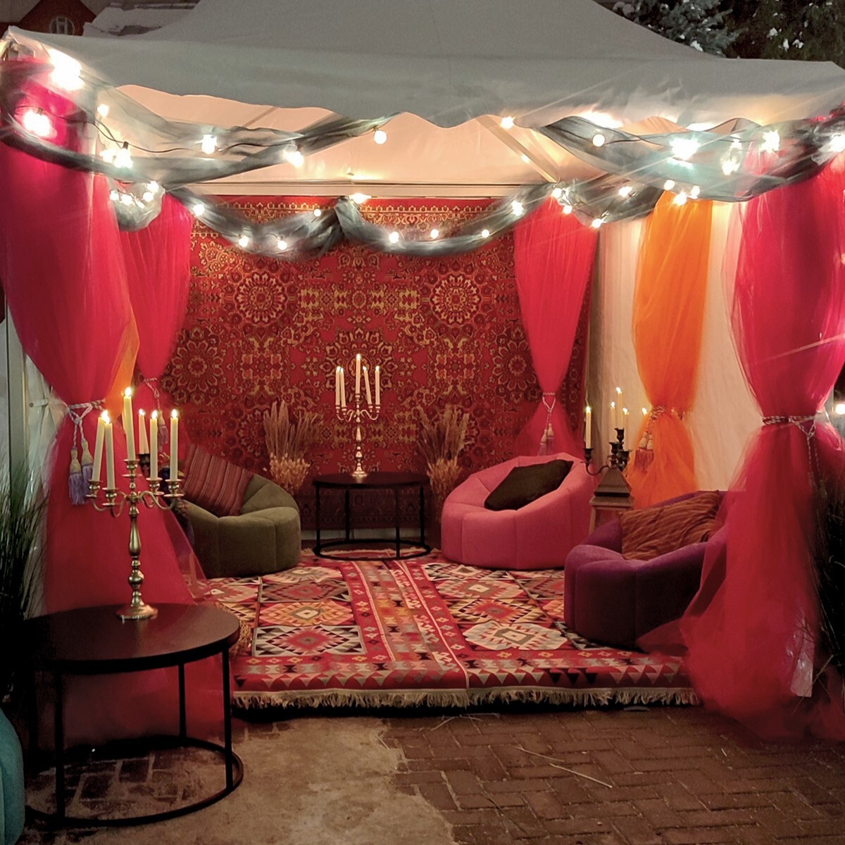 оформление шатра на корпоратив и мероприятие в восточном стиле