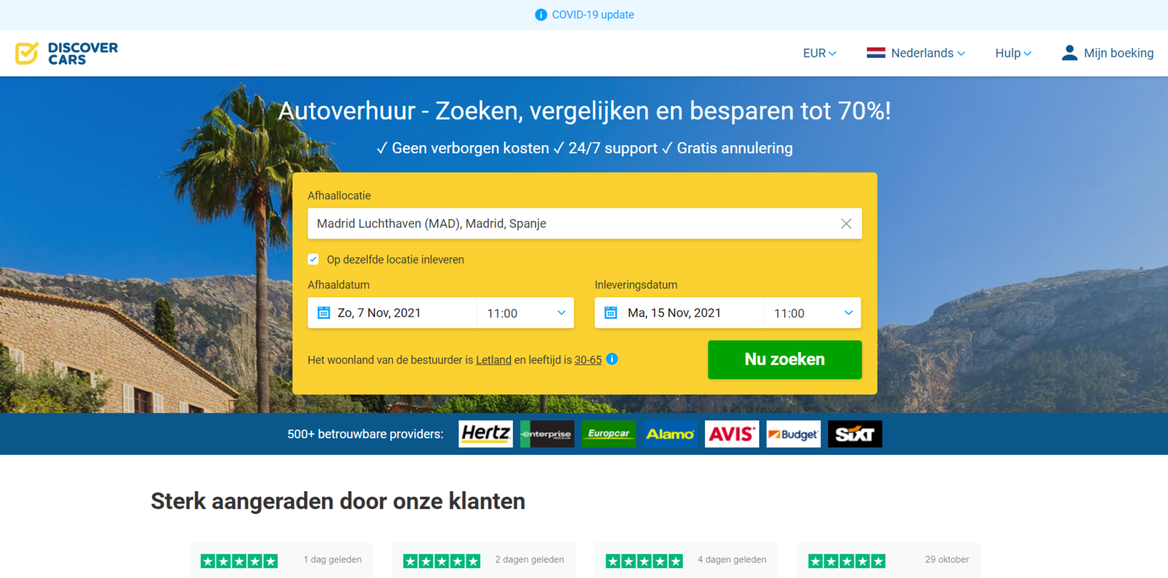 Boek Uw Huurauto Veilig Op DiscoverCars.com