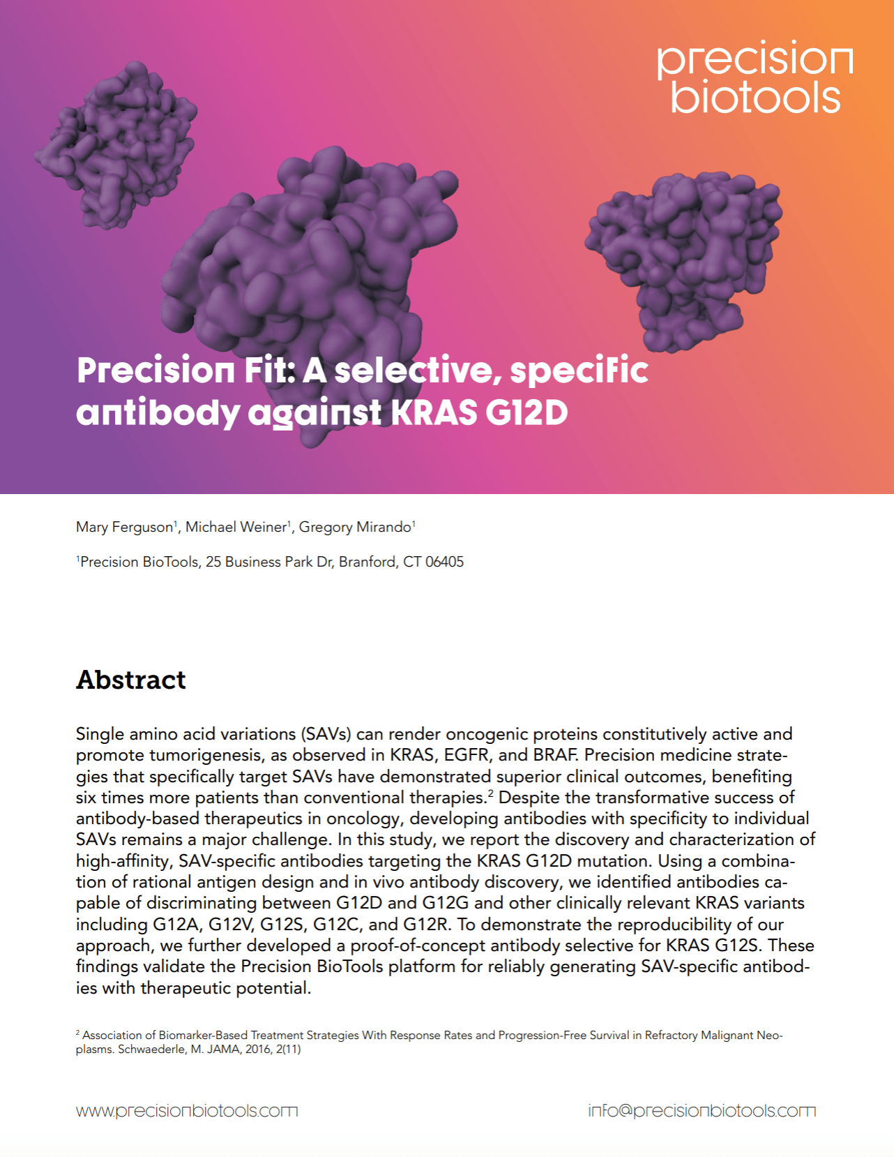 Precision Fit: A selective, specific antibody against KRAS G12D