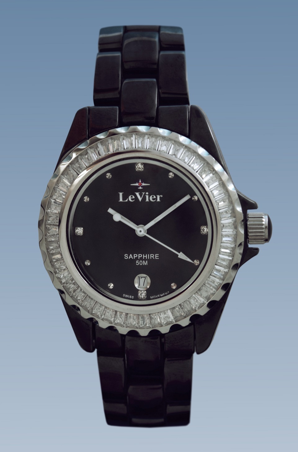 Купить женские керамические часы LeVier L 1802 L Bl/Wh