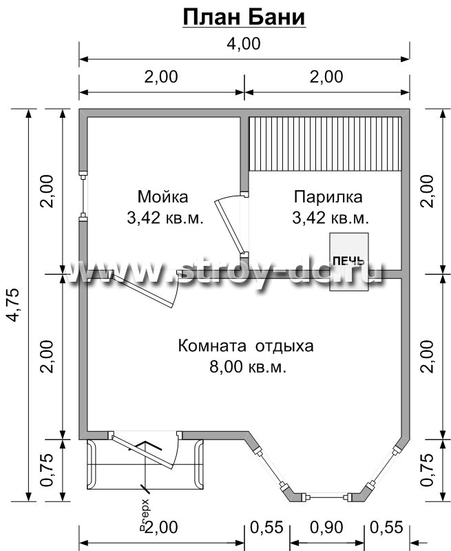 Проект бани на 4 человека