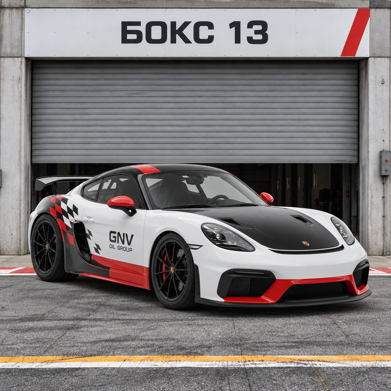 Porsche Cayman GT4 у пит-бокса