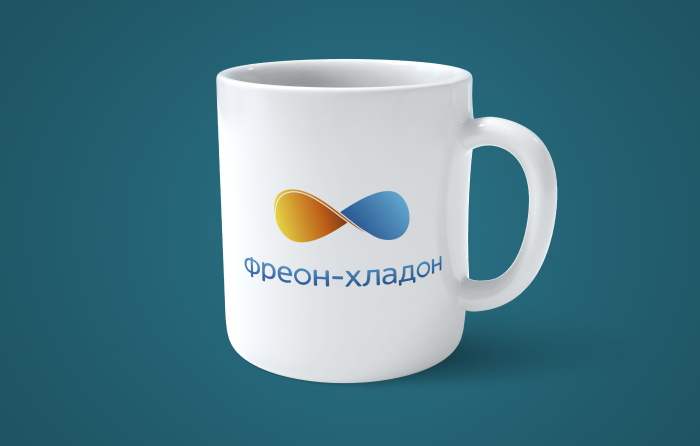 Современный дизайн логотипа с градиентом оранжевого и синего цветов