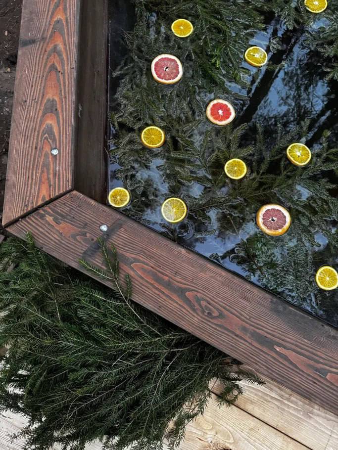 Банный чан в лесу глэмпинга Тишина. Не далеко от Перми