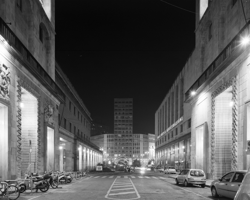 Palazzo dell'Arengario 2. Milan. 2007. BW Negative 4×5 inch.