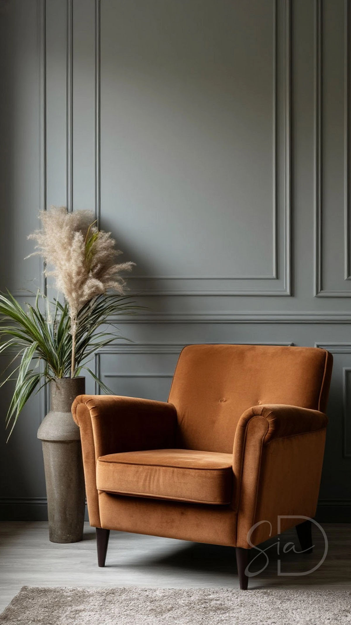 текстиль в оттенке туман на фоне светлых стен