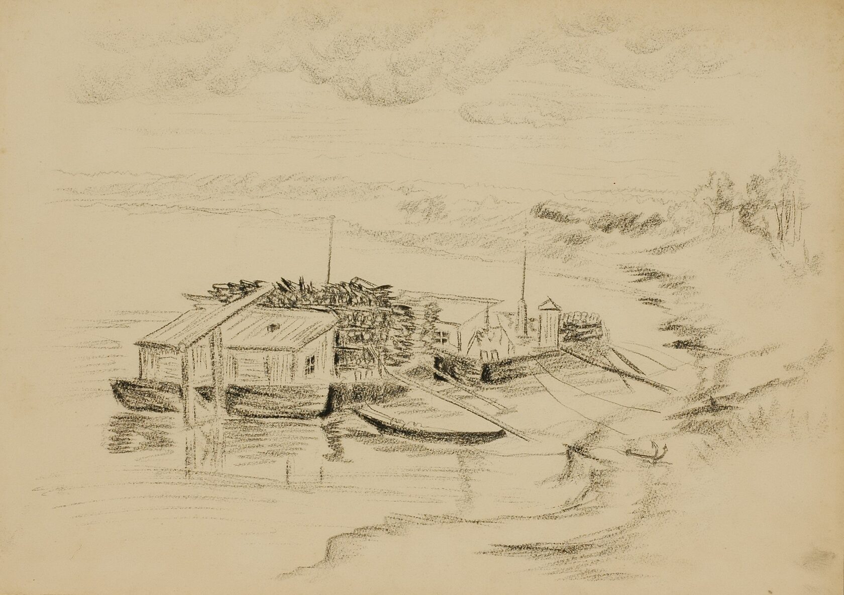 Ермилова-Платова Е.Ф. Баржи. 1936
