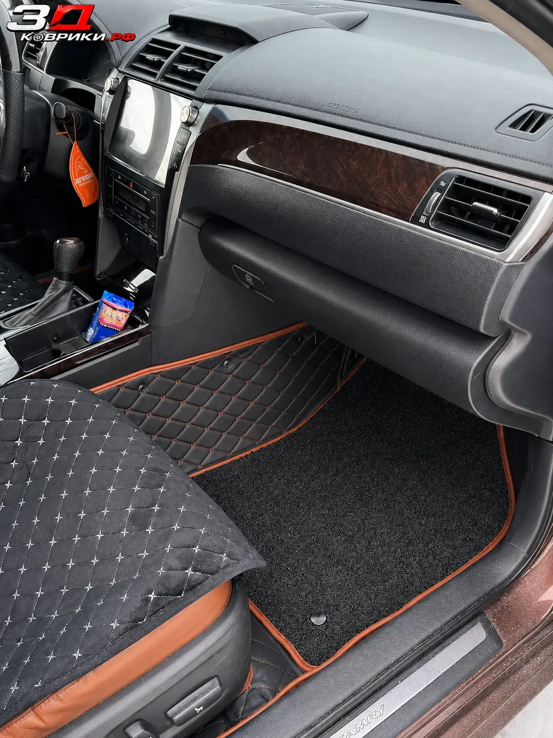3D коврики Camry, пороги и тоннель