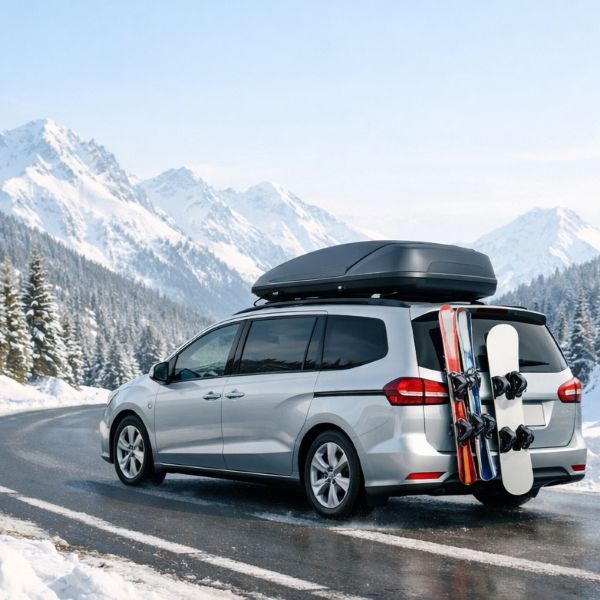 авто с боксом на фоне гор в красной поляне