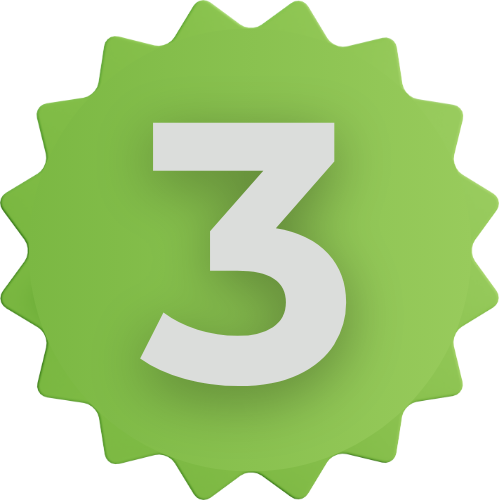 Иконка с цифрой 3, представляющая процесс подписания договора с партнером