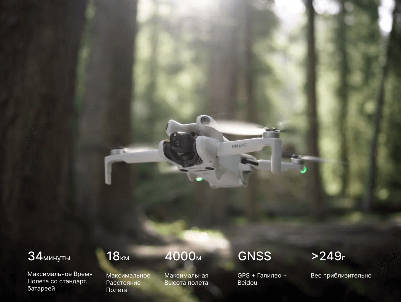 Квадрокоптер DJI Mini 4 Pro (DJI RC-N2)