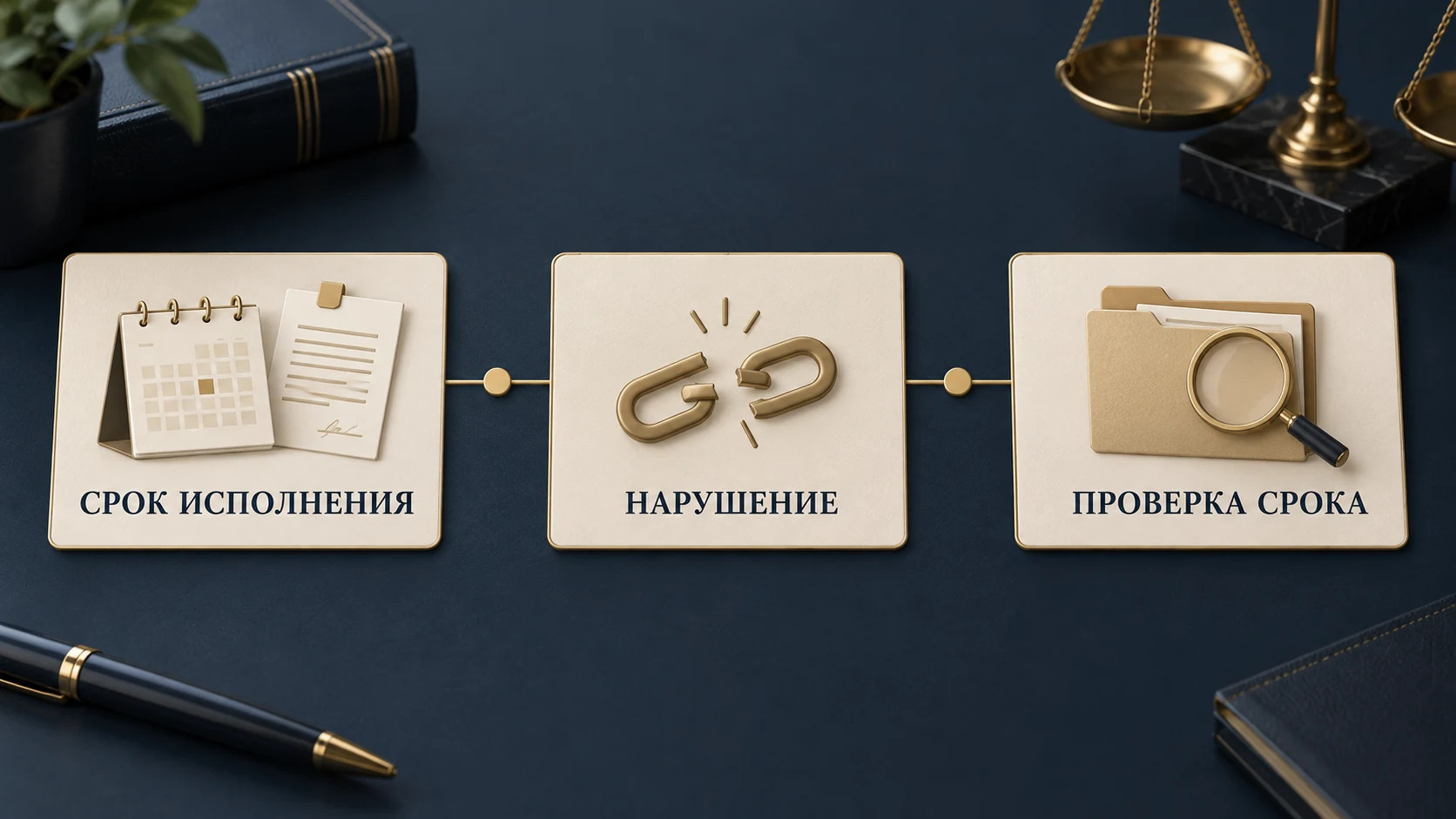 Концептуальная временная линия договорного платежа: установленный срок, его окончание, затем оценка исковой давности