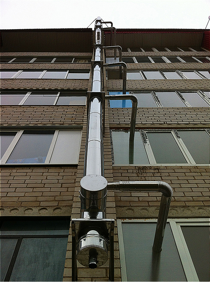 Коаксиальный дымоход вертикальный для газового котла фото