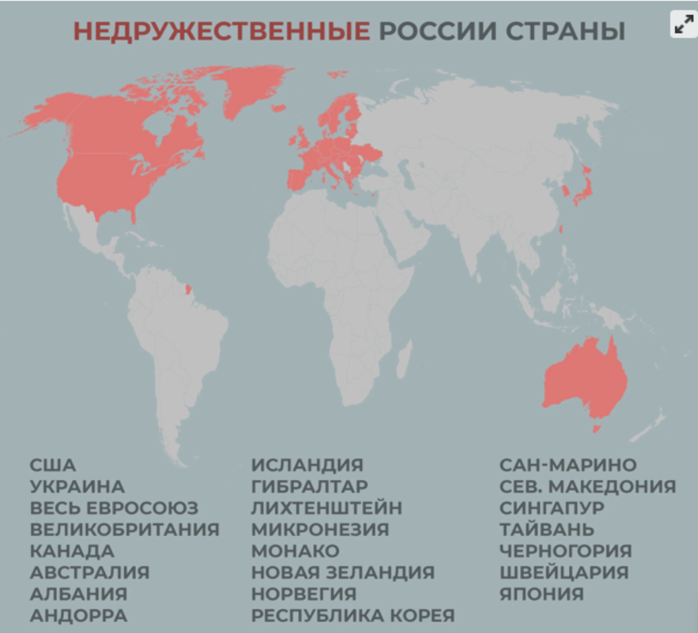 Какие страны недружественные. Недружественные страны России список.