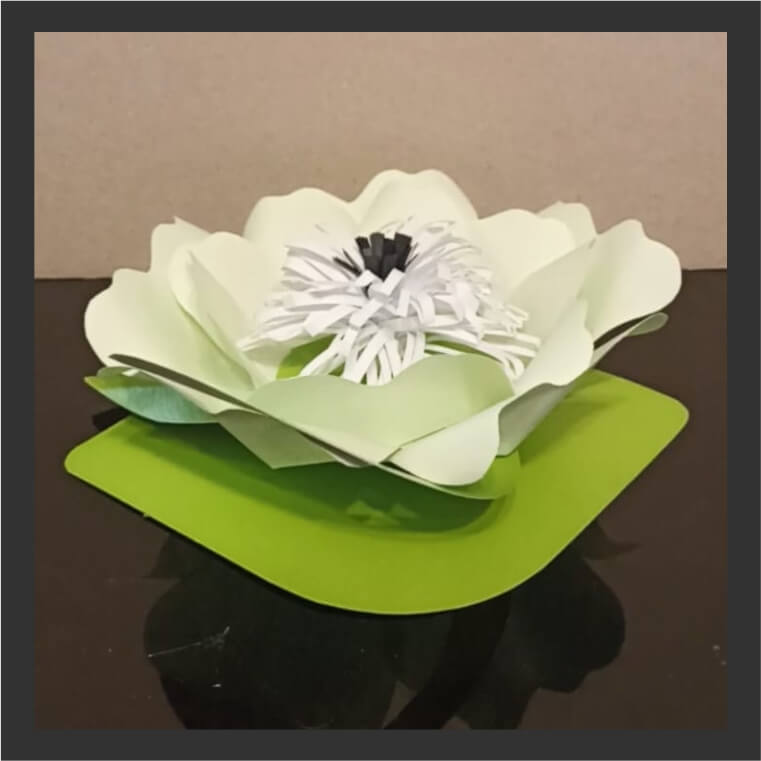 поделка для детей, поделка с детьми, поделка на бумаге картоне, поделка для сада и школы, кувшинка из бумаги