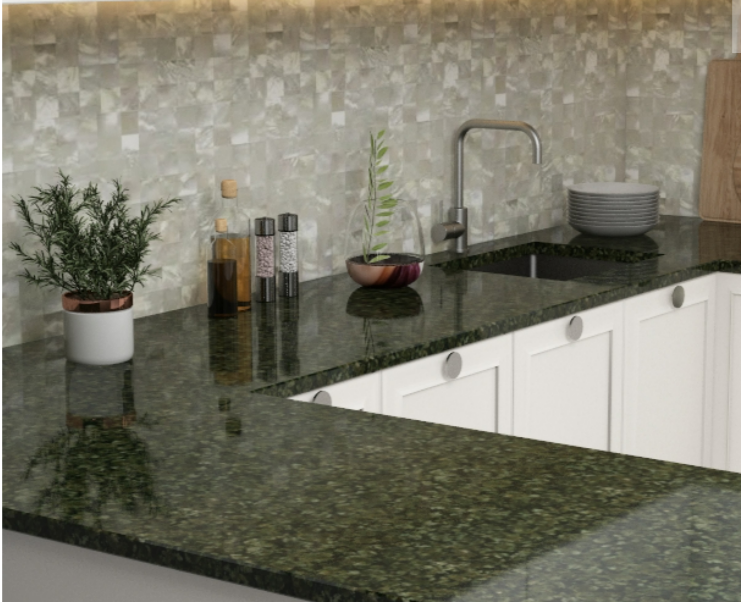 Зеленая гранитная столешница Green time