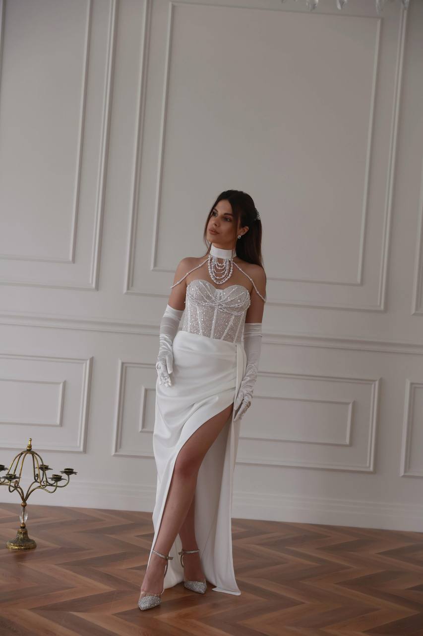 Свадебное платье рыбка без шлейфа