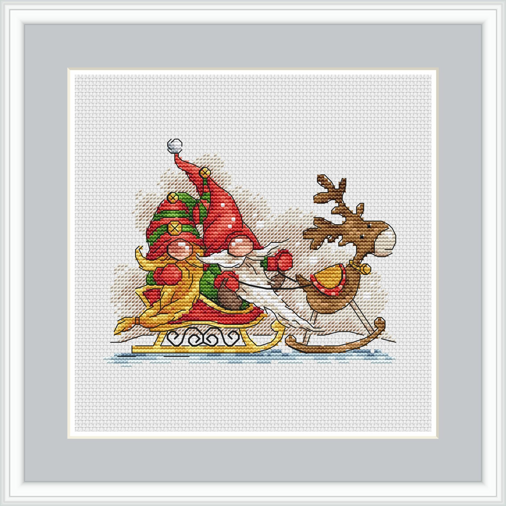 Winter Gnomes Cross Stitch Pattern GT 0011