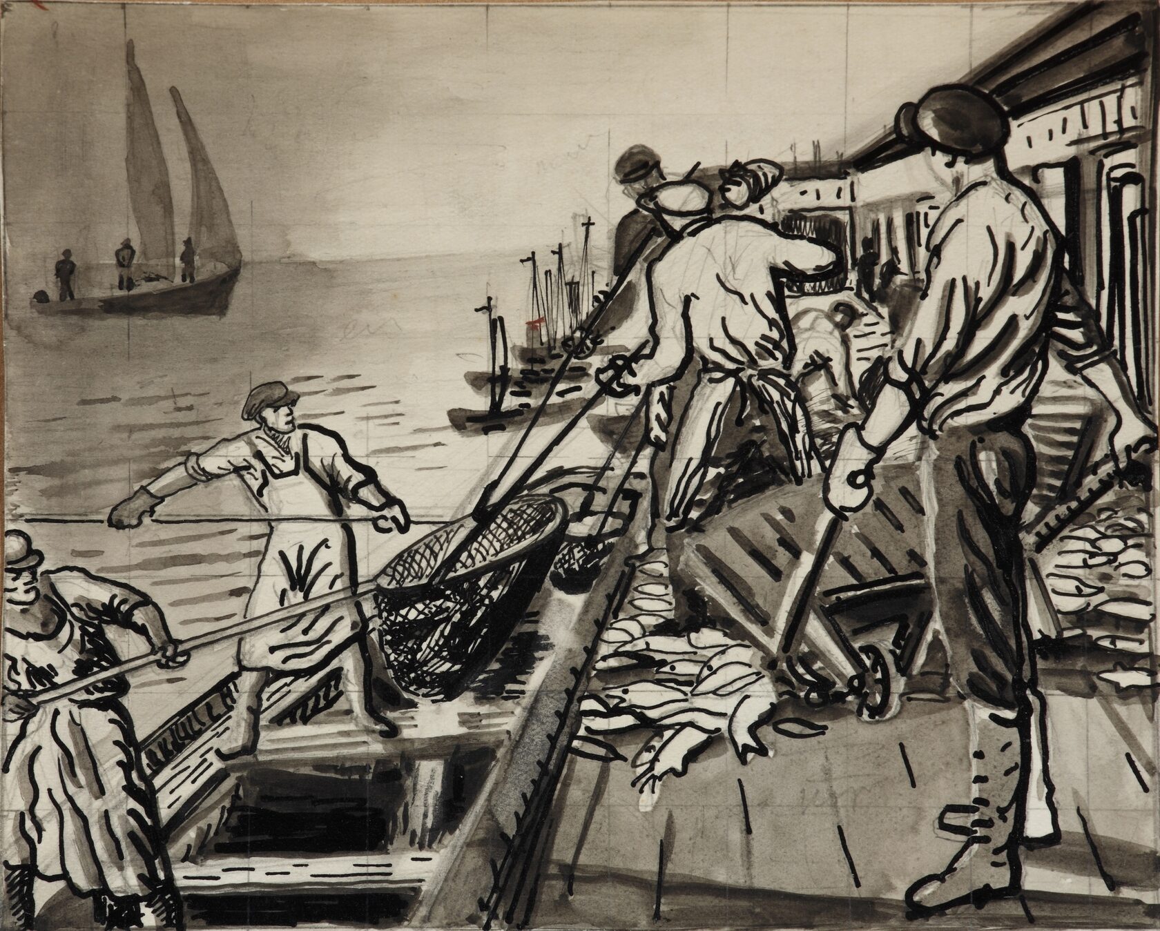  Сдача рыбы на шаланду. 1931
