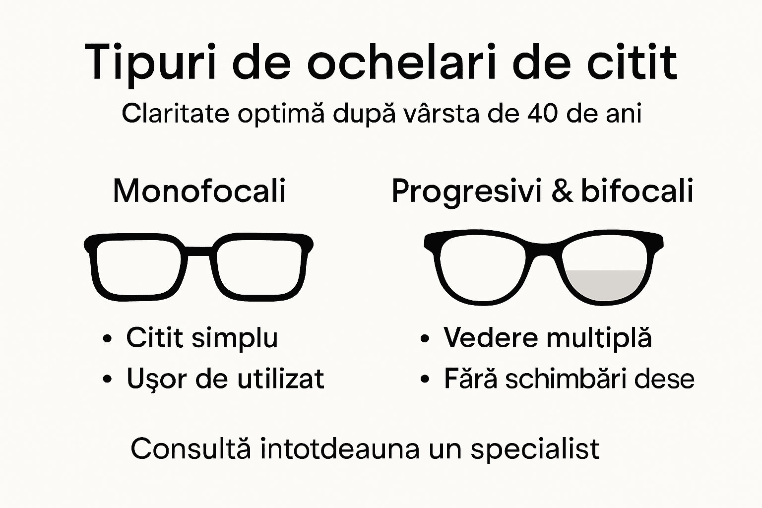 Infografic: tipuri de ochelari de citit