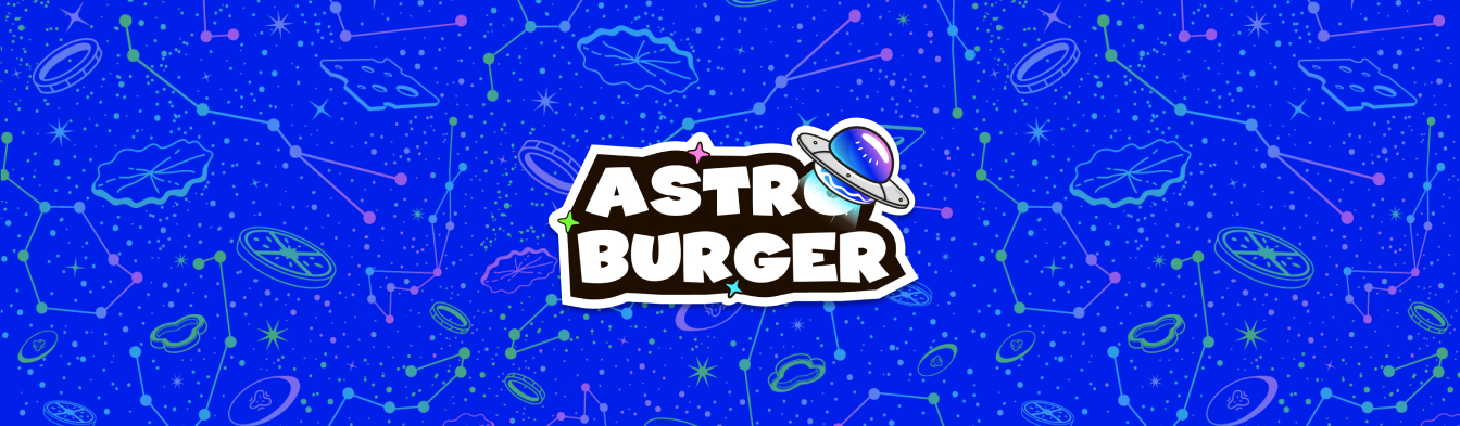 Брендинг для бургерной Astro Burger: логотип, фирменный стиль, упаковка, космическая стилистика
