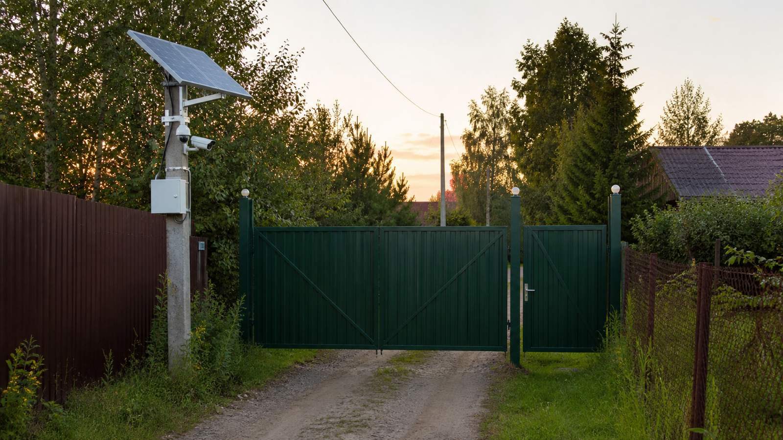 Въездная группа садового товарищества с камерой видеонаблюдения