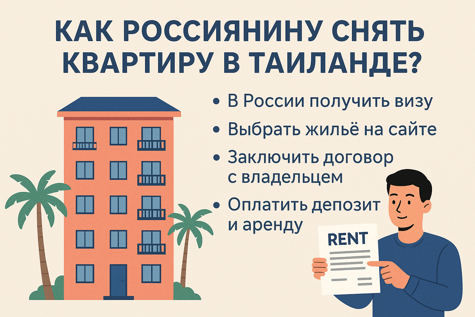 Таиланд — одно из самых популярных направлений среди россиян в 2025 году. И если вы не просто турист, а хотите остановиться на месяц (например, чтобы переждать зиму, поработать удалённо или приглядеться к жизни на острове), перед вами встанет вопрос: как