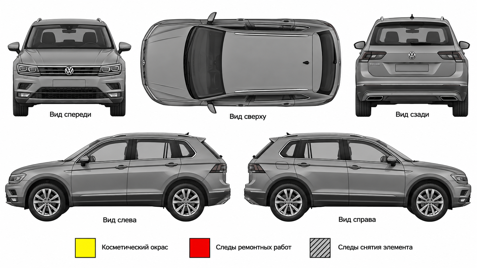 Карта ЛКП Volkswagen Tiguan