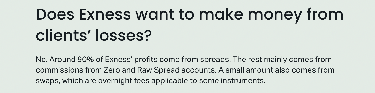 does exness want clients to lose money?