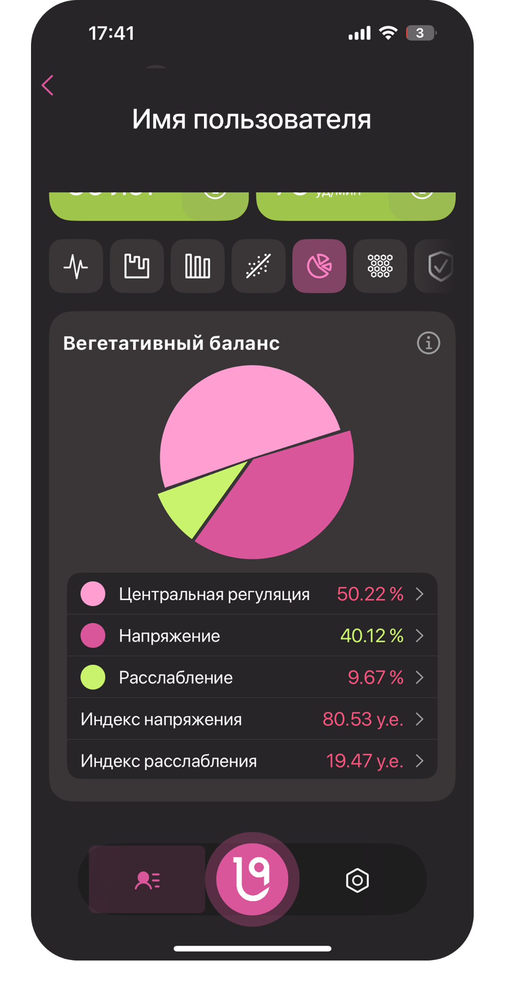 Экран вегетативного баланса