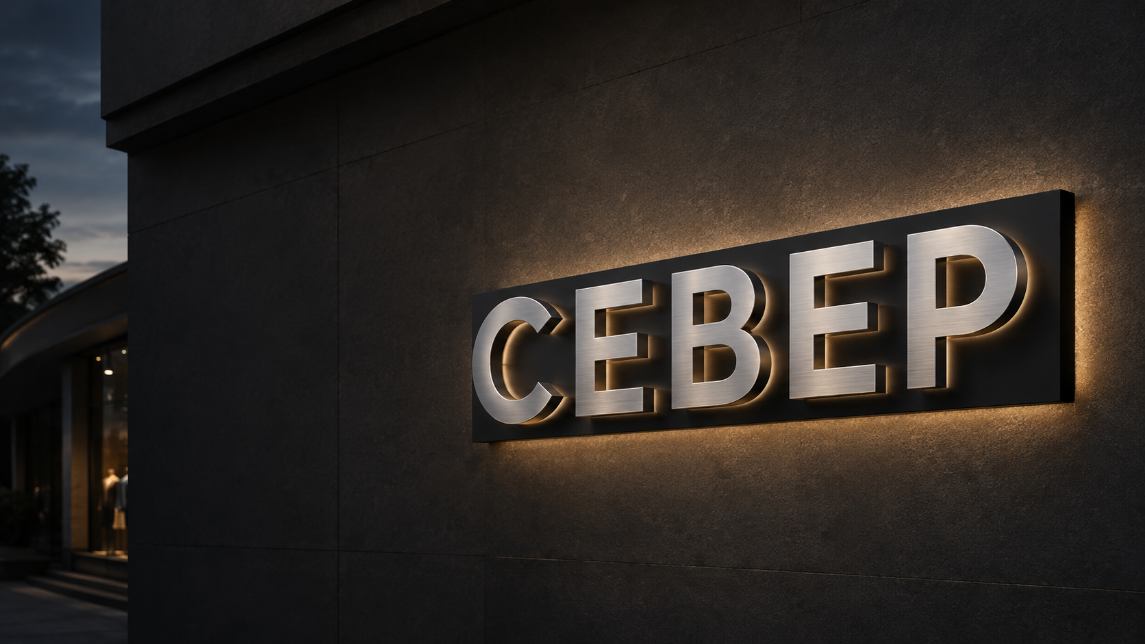 3D Рендер — металлические буквы СЕВЕР на подложке