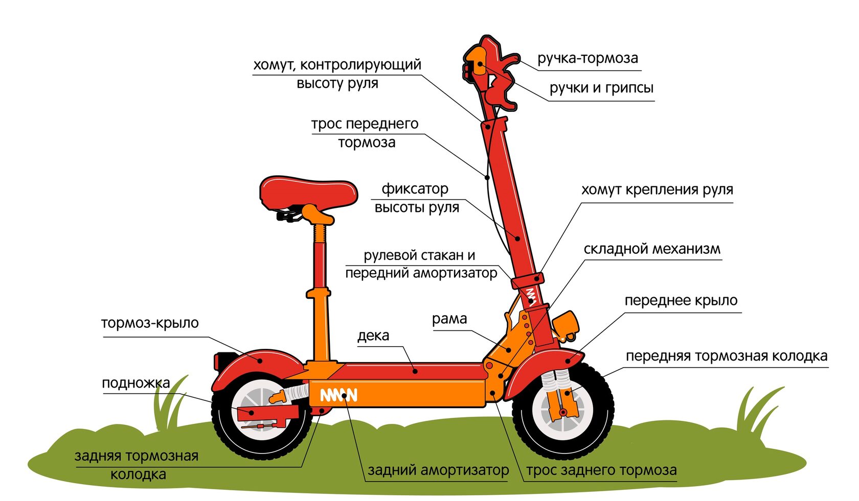 Схема устройства электросамоката