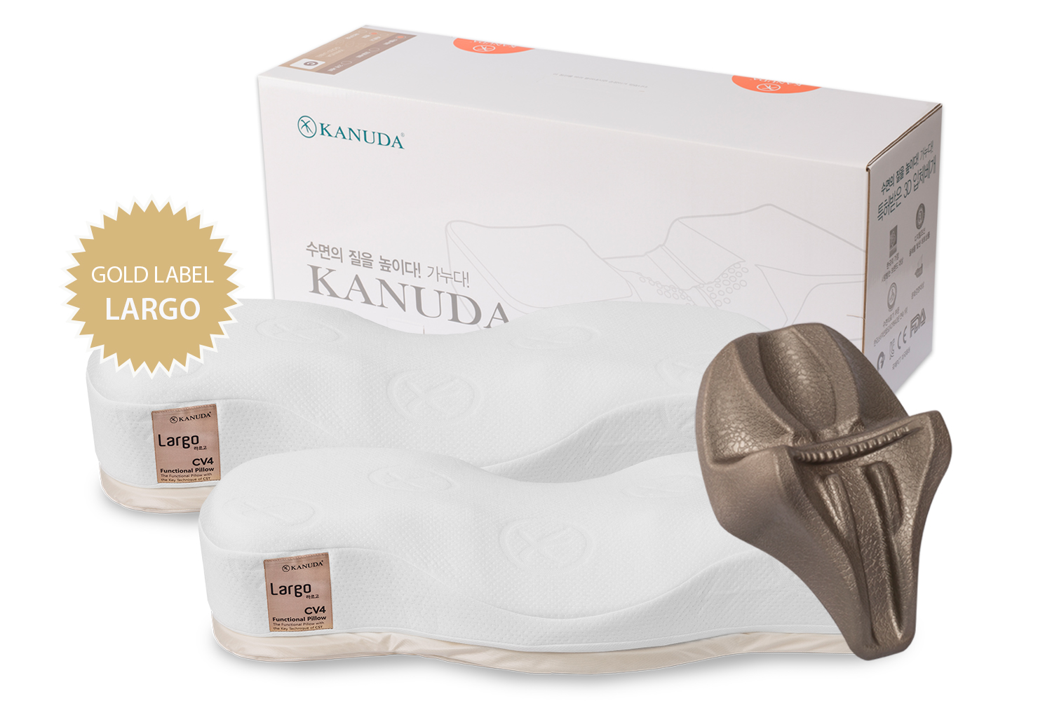 KANUDA® | Две подушки Gold Label Largo + Нэп для головы